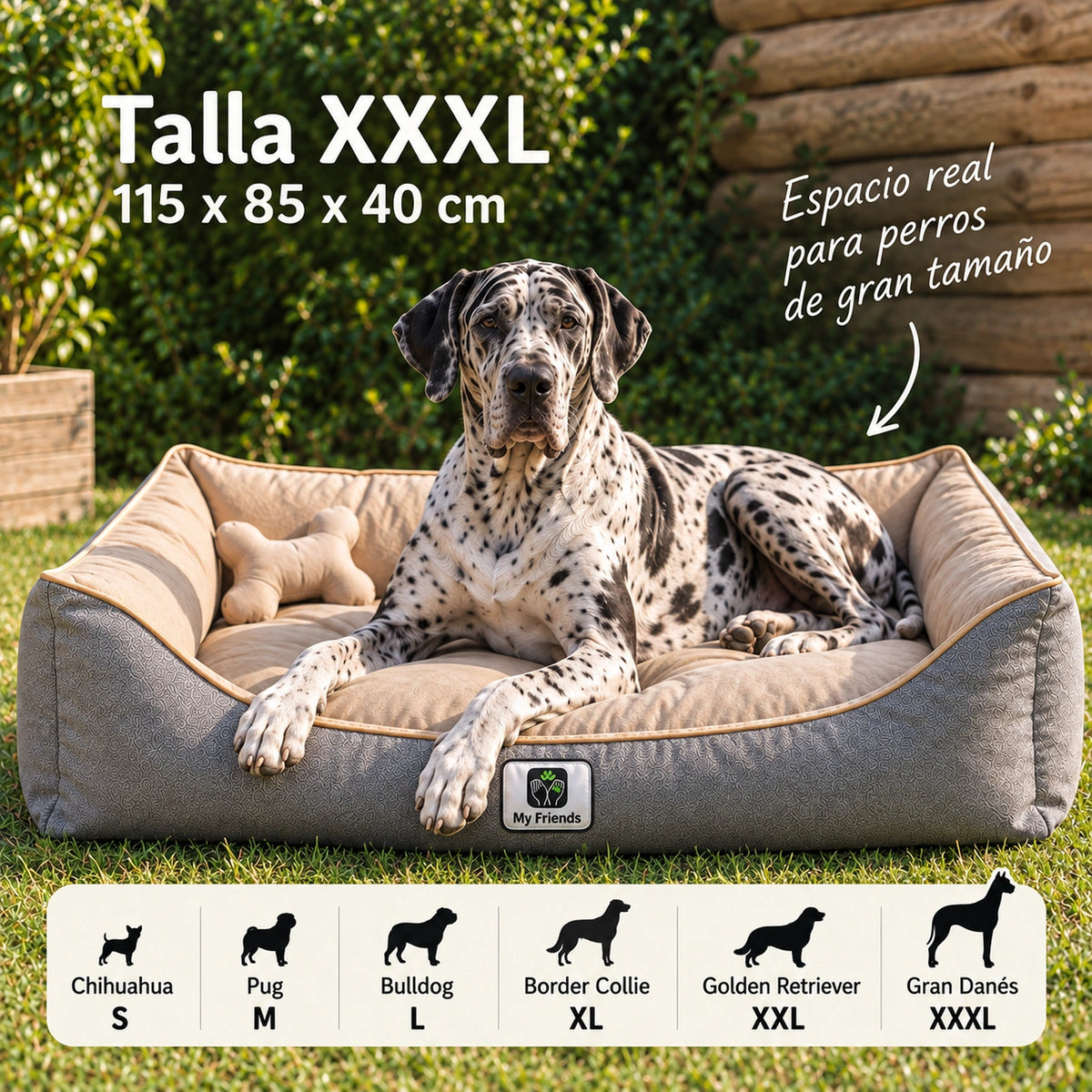 Cama premium para mascotas  "Gris/beige"