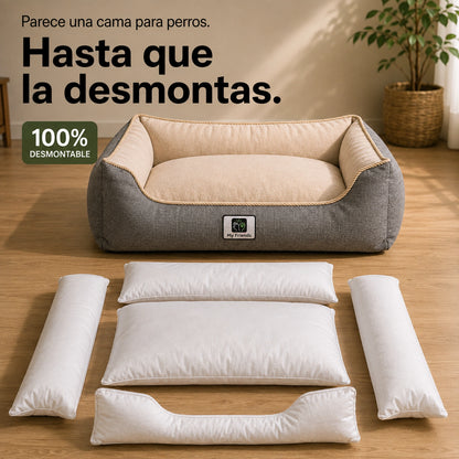 Cama premium para mascotas  "Gris/beige"