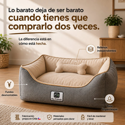Cama premium para mascotas  "Gris/beige"