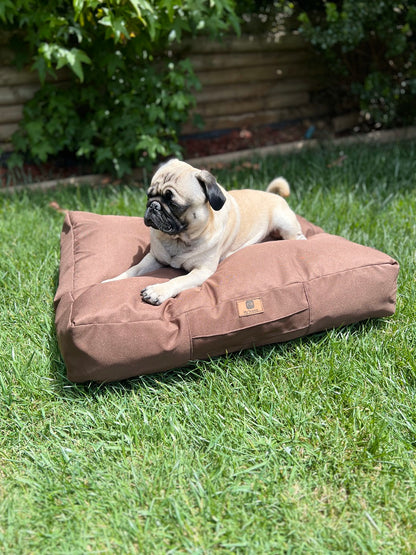 Colchón de mascota impermeable color café moro