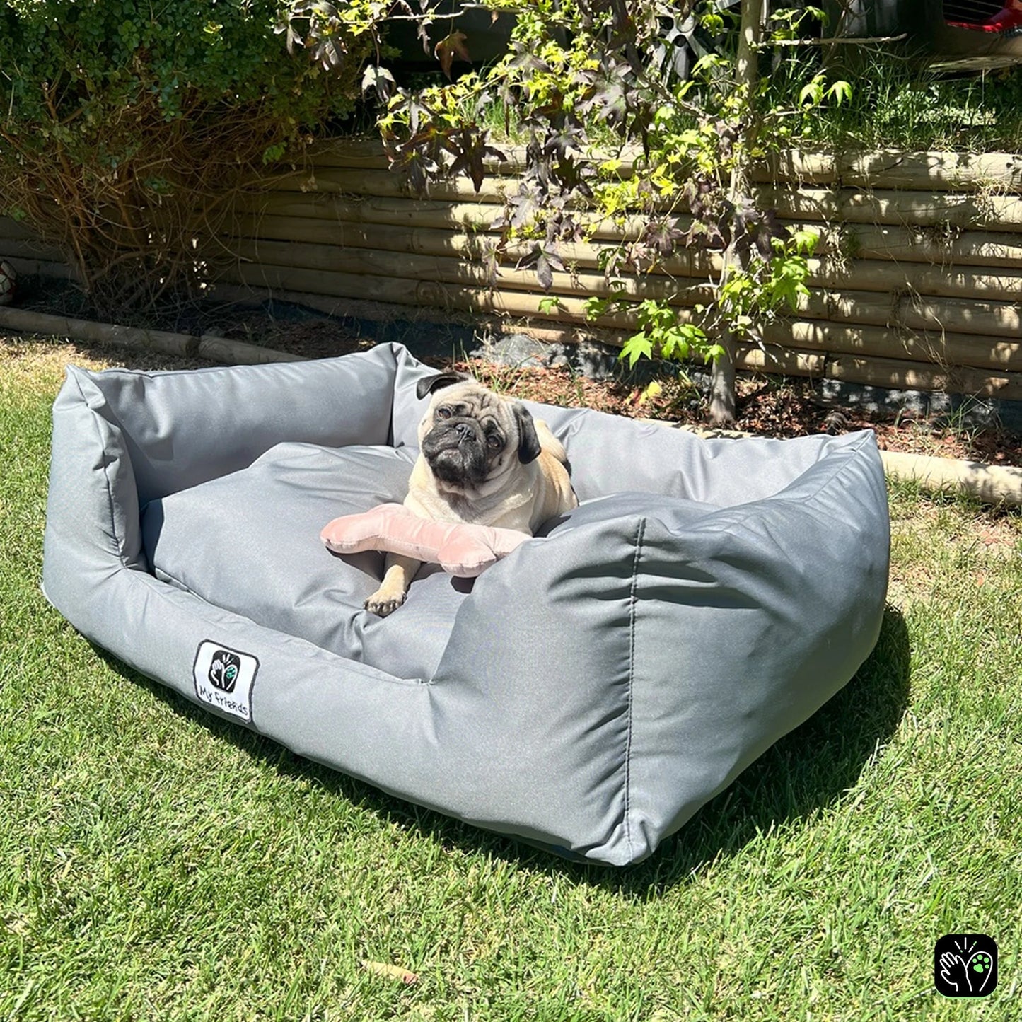 Cama de mascota gris  impermeable totalmente desmontable