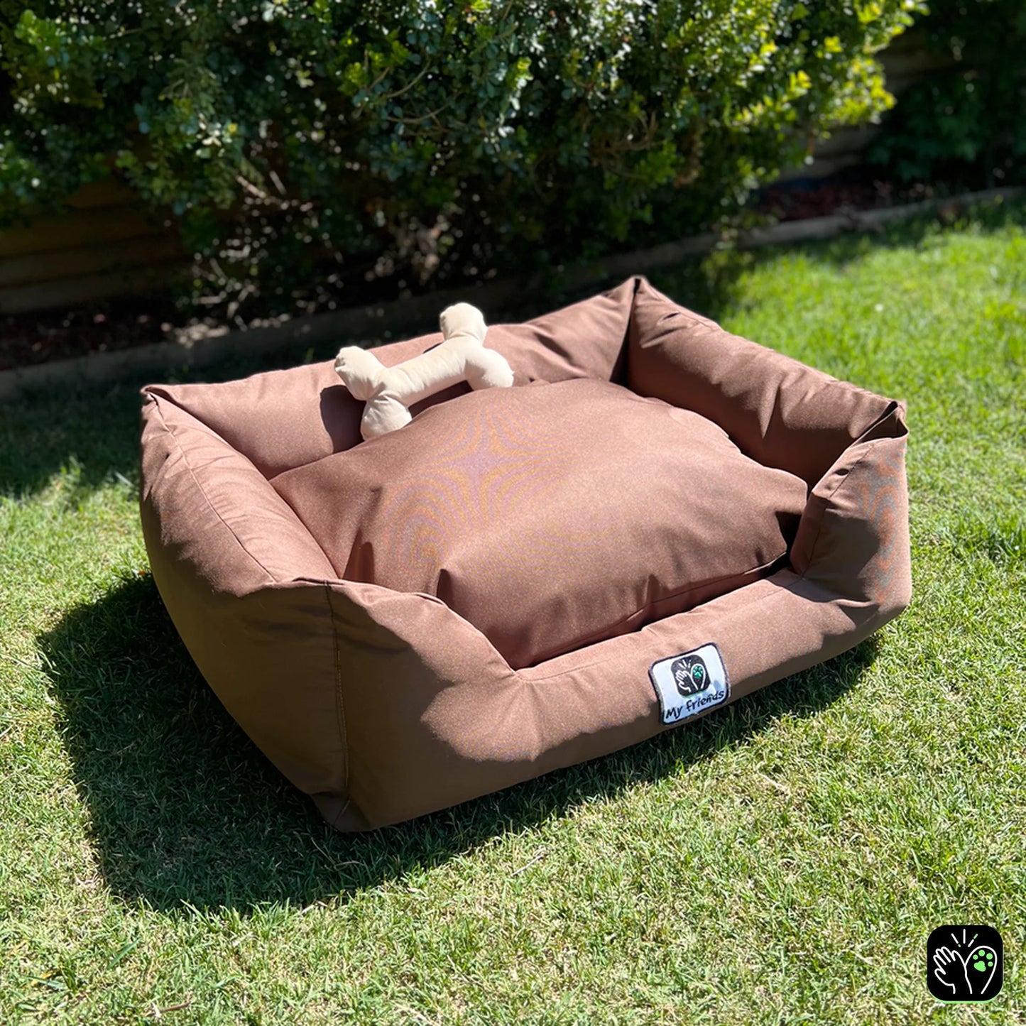 Cama de mascota café impermeable totalmente desmontable