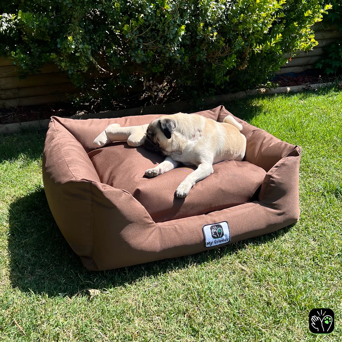 Cama de mascota café impermeable totalmente desmontable