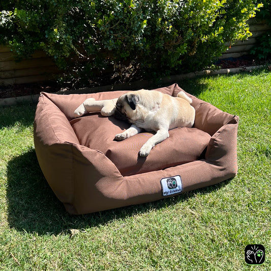 Cama de mascota café impermeable totalmente desmontable