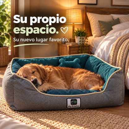 Cama de mascota diseño "Gris/verde oscuro