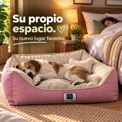 Cama de mascota diseño "Rosado/beige"