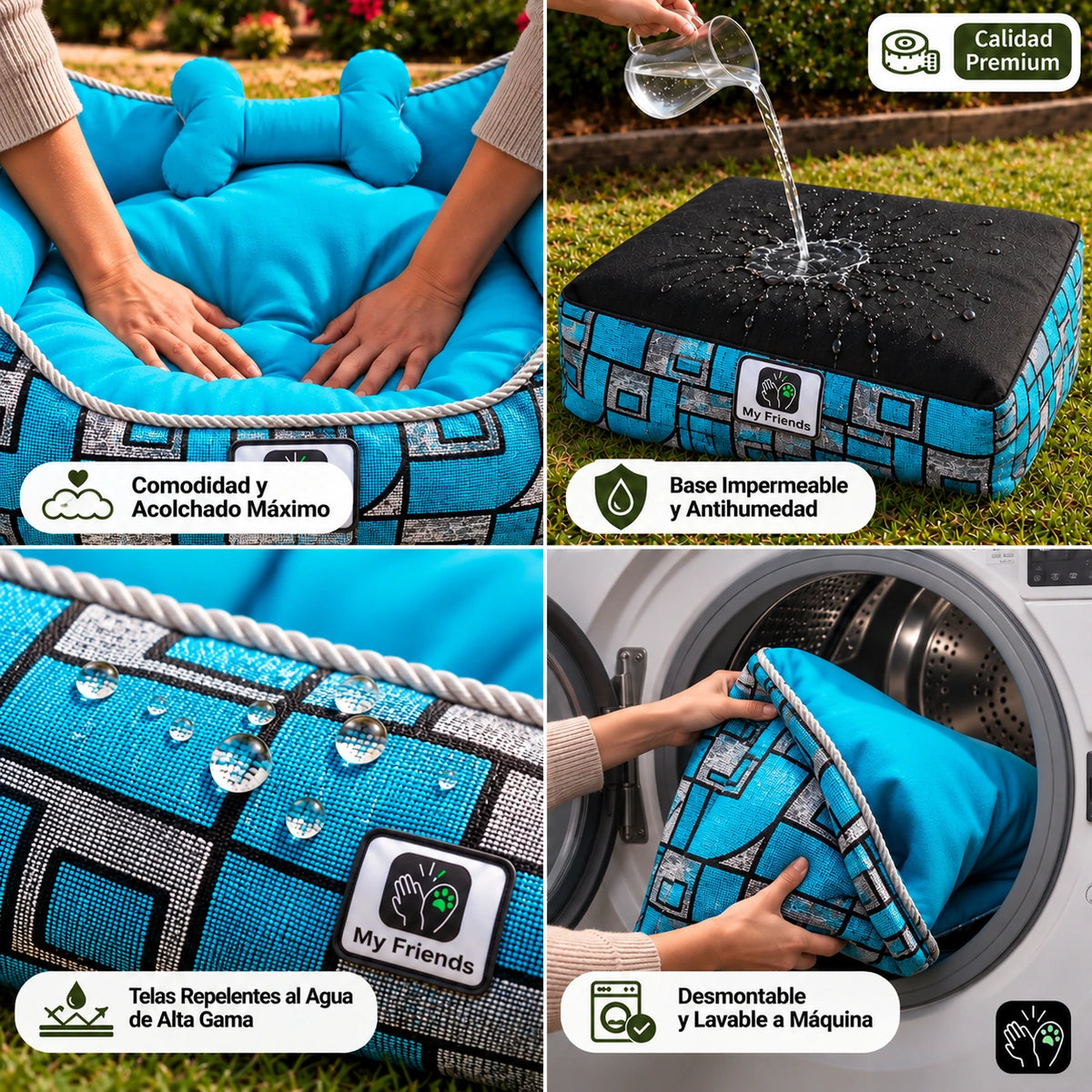 Cama de mascota diseño "Calipso cuadros/calipso"