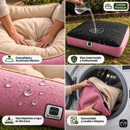 Cama de mascota diseño "Rosado/beige"
