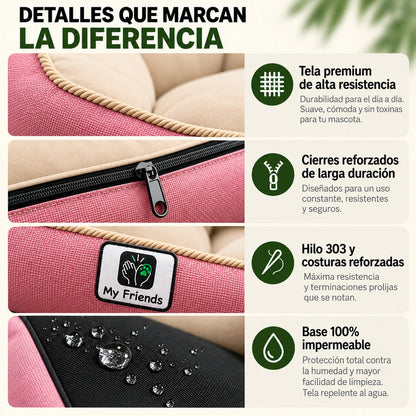 Cama de mascota diseño "Rosado/beige"