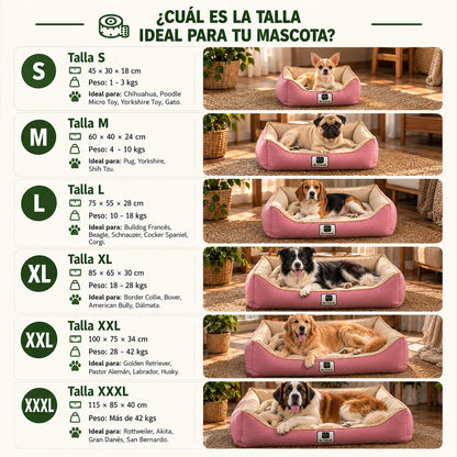Cama de mascota diseño "Rosado/beige"