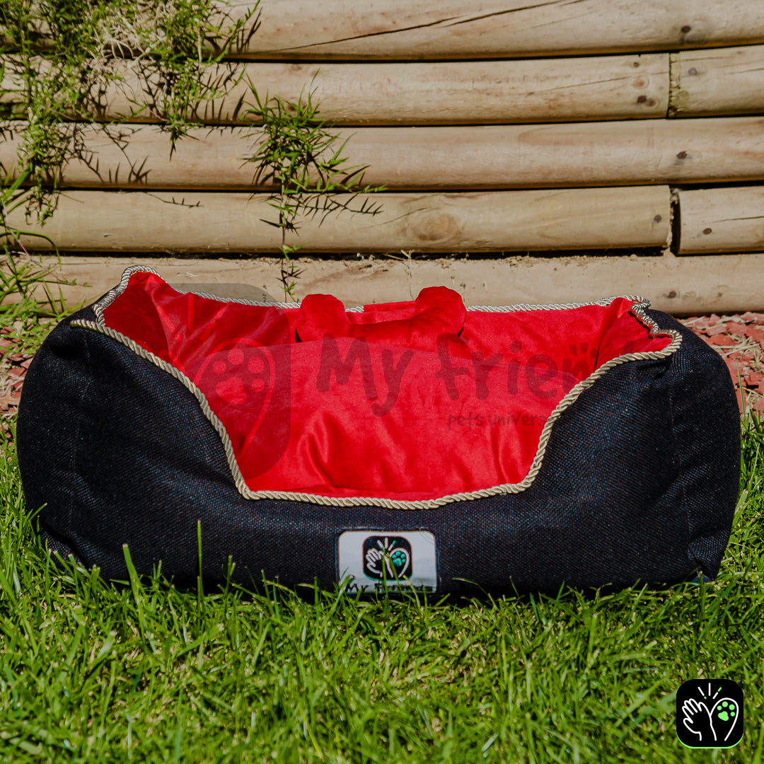 Cama de mascota diseño "Negro/rojo"