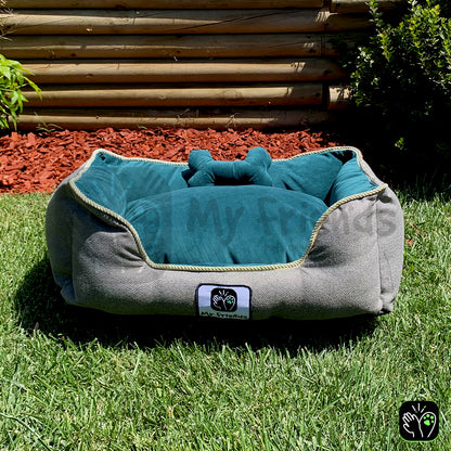 Cama de mascota diseño "Gris/verde oscuro