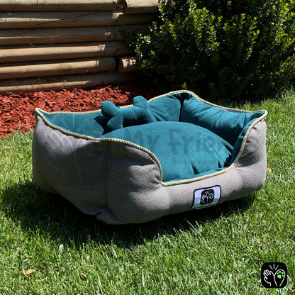 Cama de mascota diseño "Gris/verde oscuro