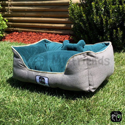 Cama de mascota diseño "Gris/verde oscuro