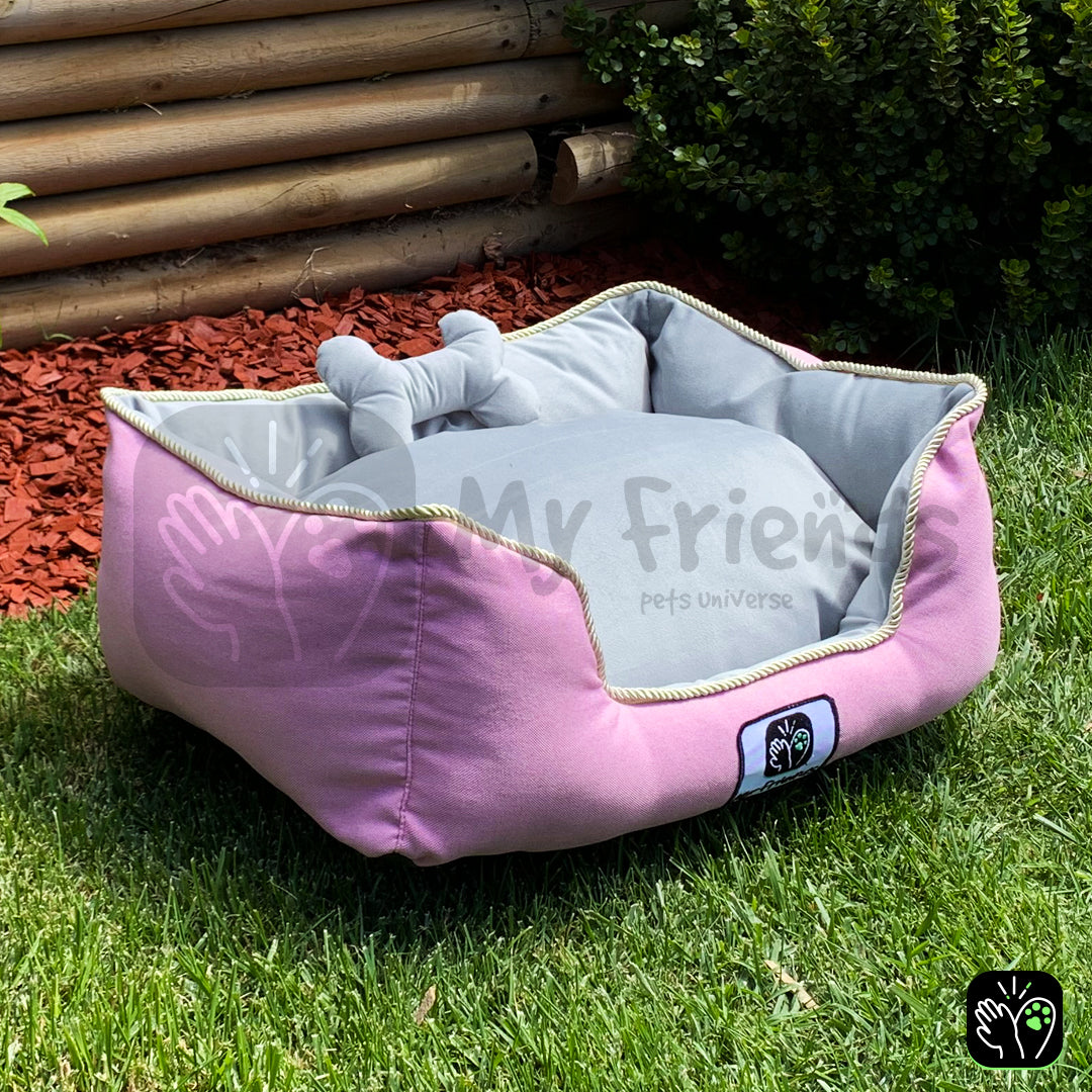 Cama de mascota diseño "Rosado/gris"
