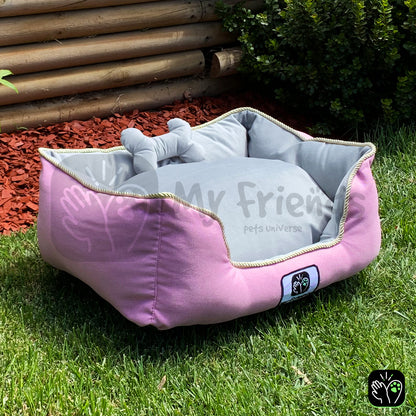 Cama de mascota diseño "Rosado/gris"