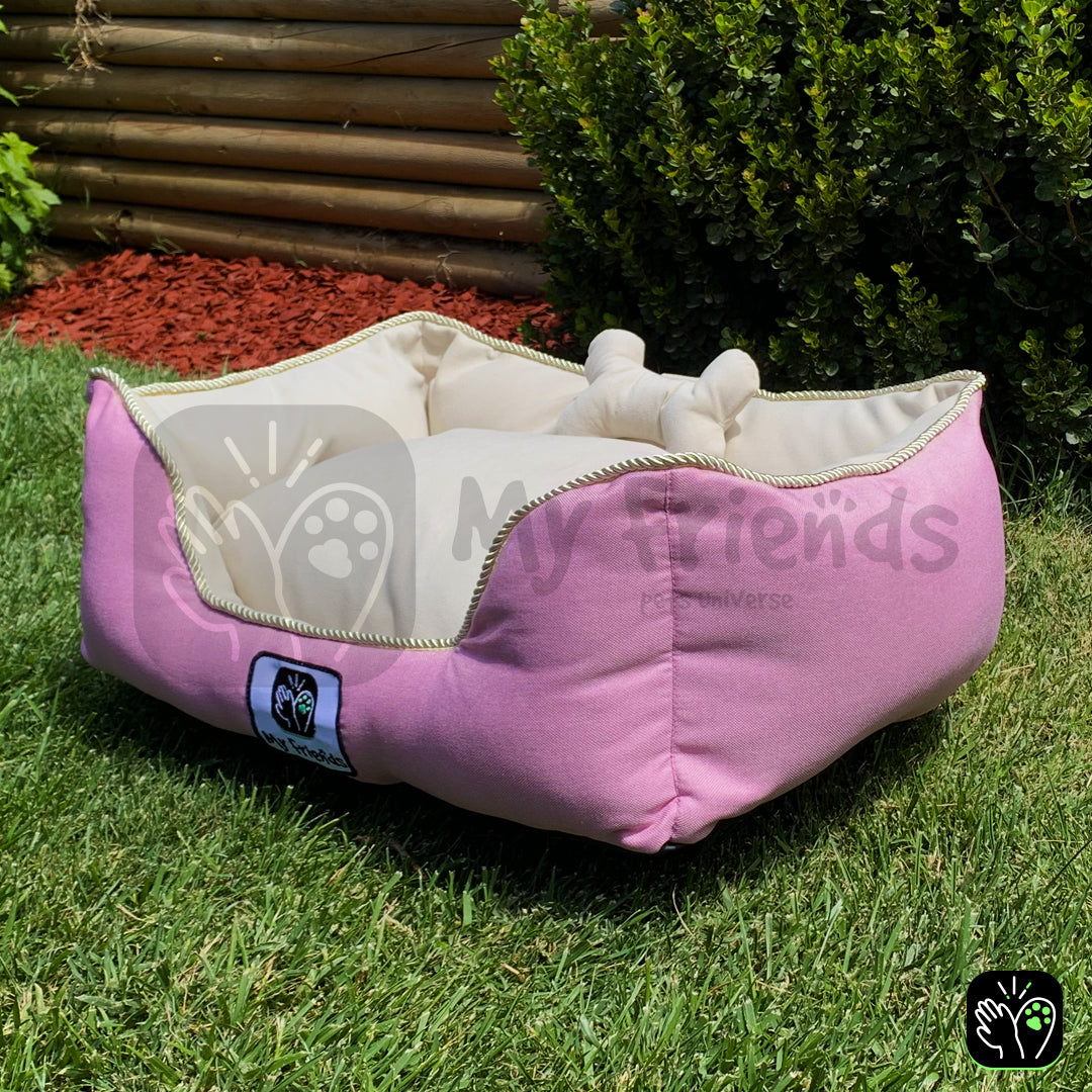 Cama de mascota diseño "Rosado/beige"