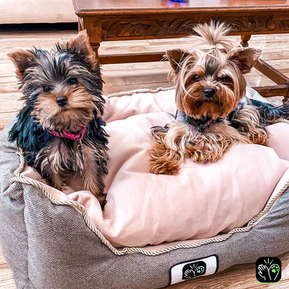 Cama de mascota diseño "Gris/rosado"