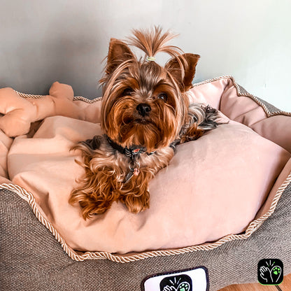 Cama de mascota diseño "Gris/rosado"