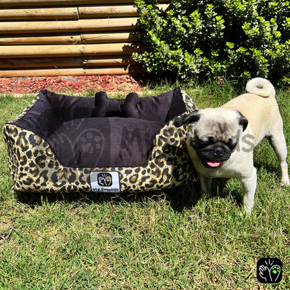 Cama de mascota diseño "Animal print/negro"