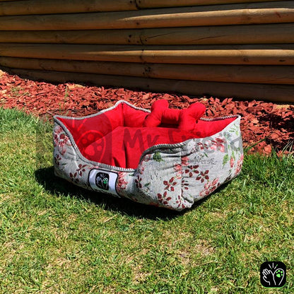Cama de mascota diseño "Flores rosas/rojas"